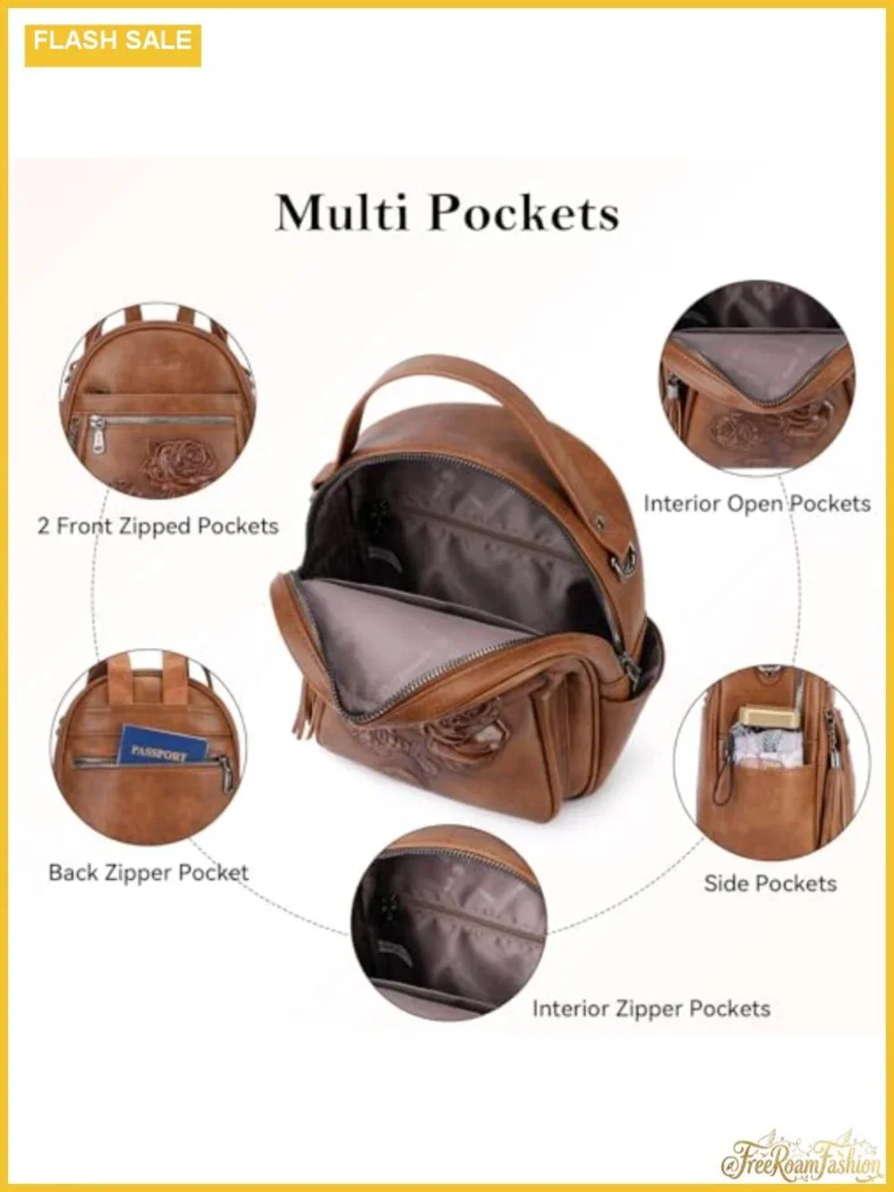 Women's Mini Backpack Purse Faux Leather Waterproof Travel Daypack